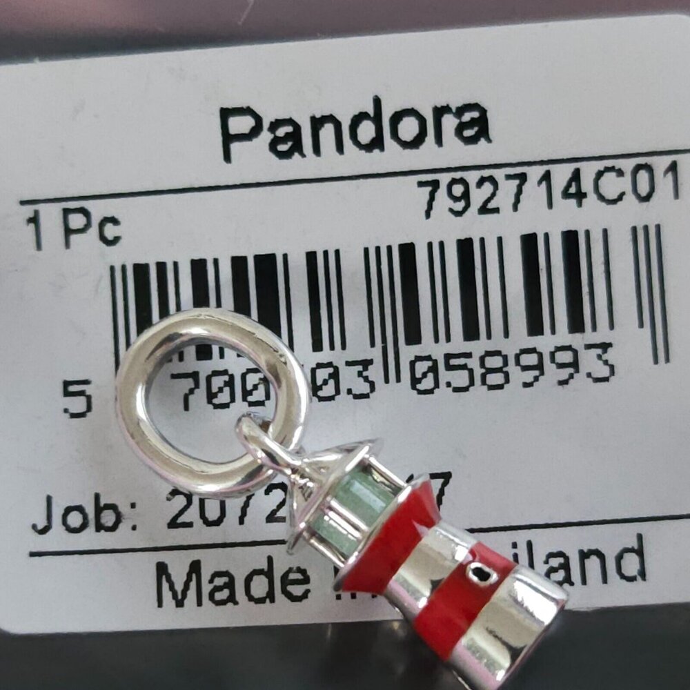 Authentic Pandora Sterling Silver Glow-in-the-dark Lighthouse Dangle 792714C01